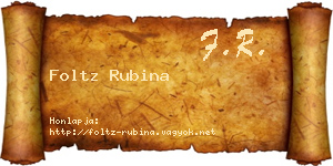 Foltz Rubina névjegykártya